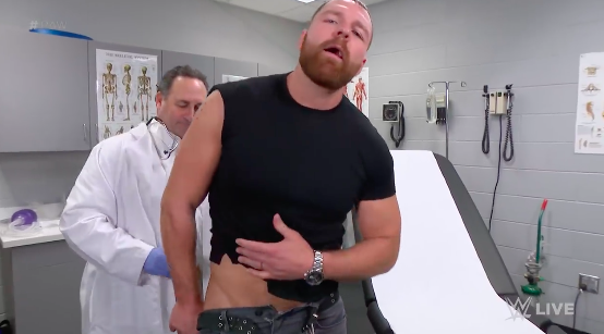 Dean Ambrose, germophobe, gets a shot in the butt