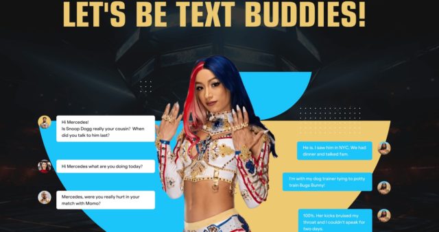 Mercedes Mone texting AEW
