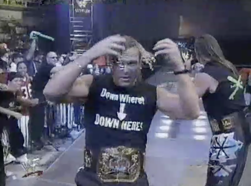 On a 1998 WWF Raw, Billy Gunn shows off his new braids and beads