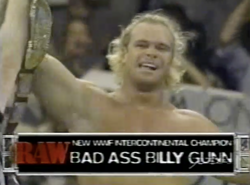 Billy Gunn briefly wins the Intercontinental championship on WWF Raw before the title change is nullified