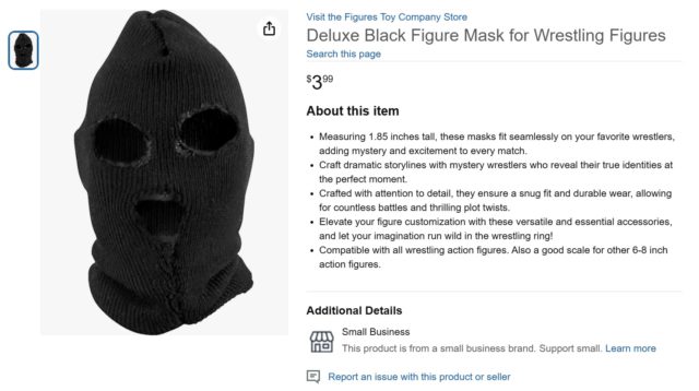 Wrestling figure ski mask