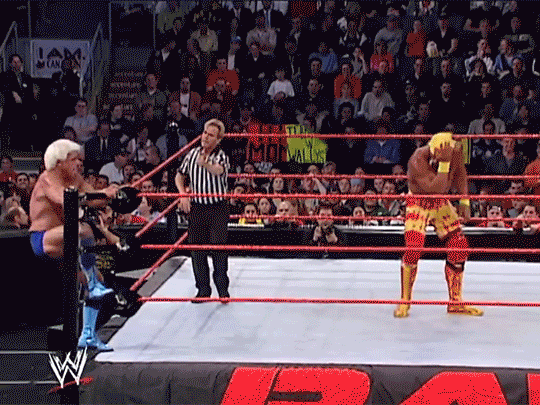 Hulk Hogan Ric Flair 1st WWF Match