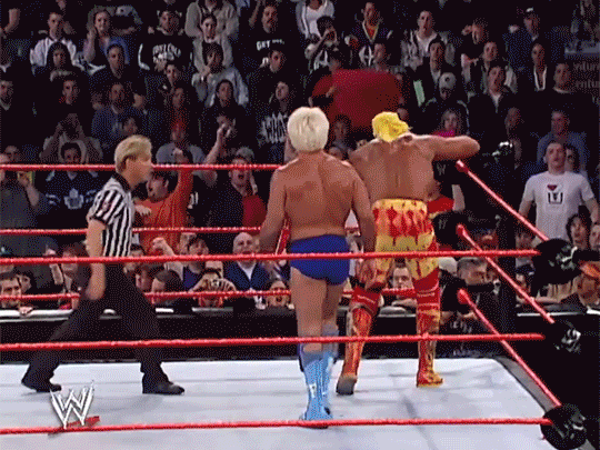 Hulk Hogan Ric Flair 1st WWF Match