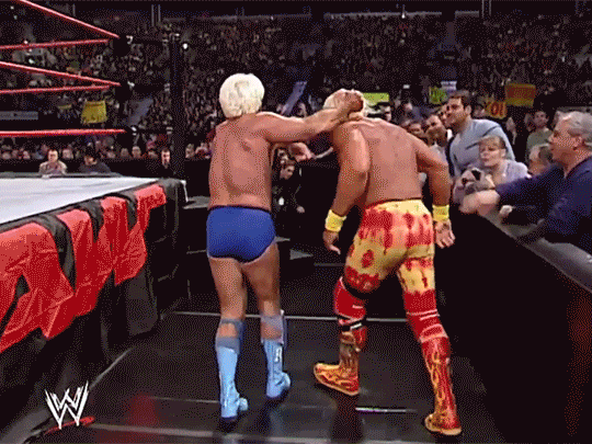 Hulk Hogan Ric Flair 1st WWF Match
