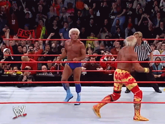 Hulk Hogan Ric Flair 1st WWF Match