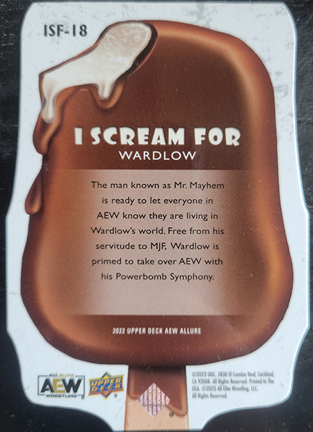 Wardlow AEW ice cream card back