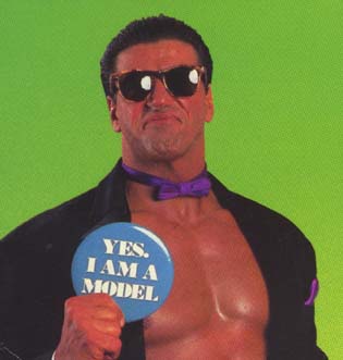 The Model Rick Martel Holding Yes, I Am A Model button