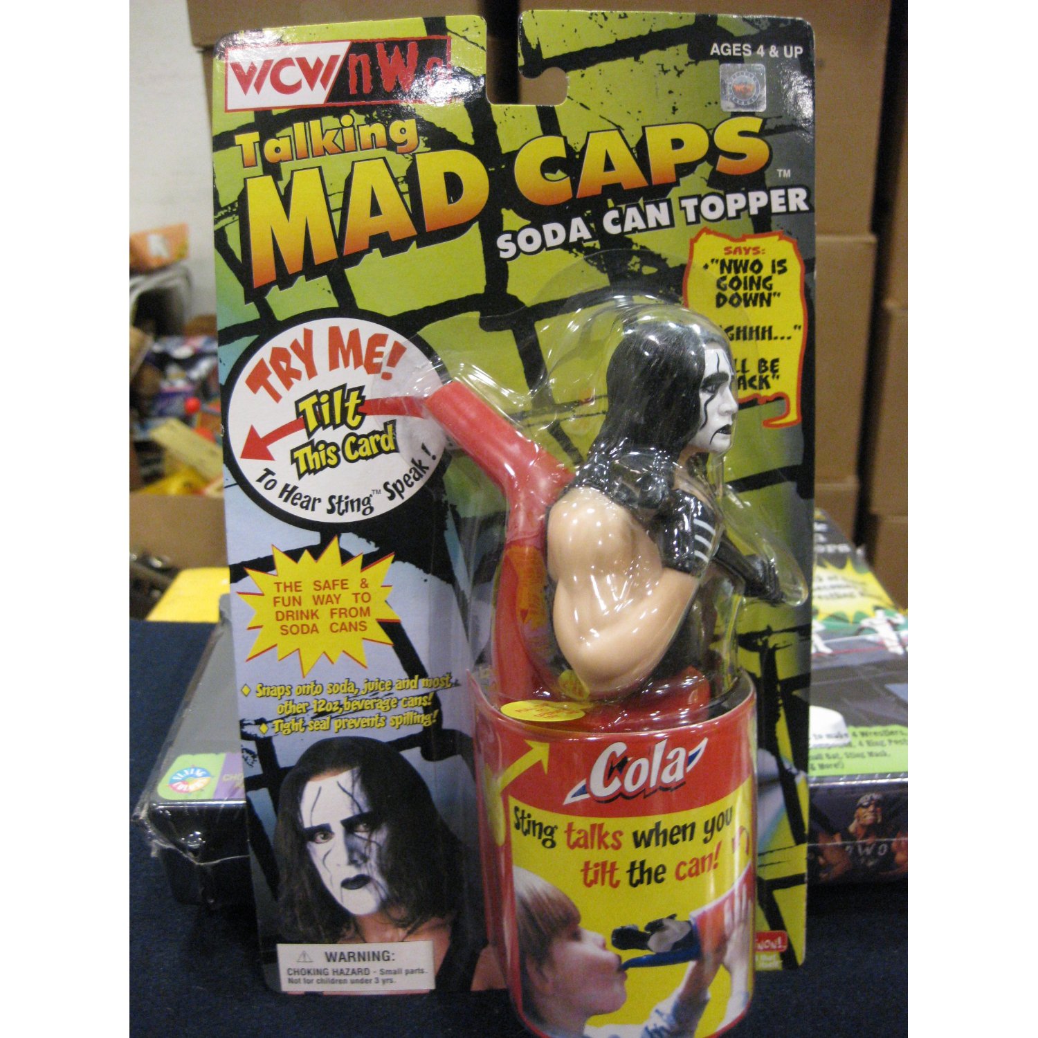 WCW Mad Caps Soda Can Topper WCW Sting Front