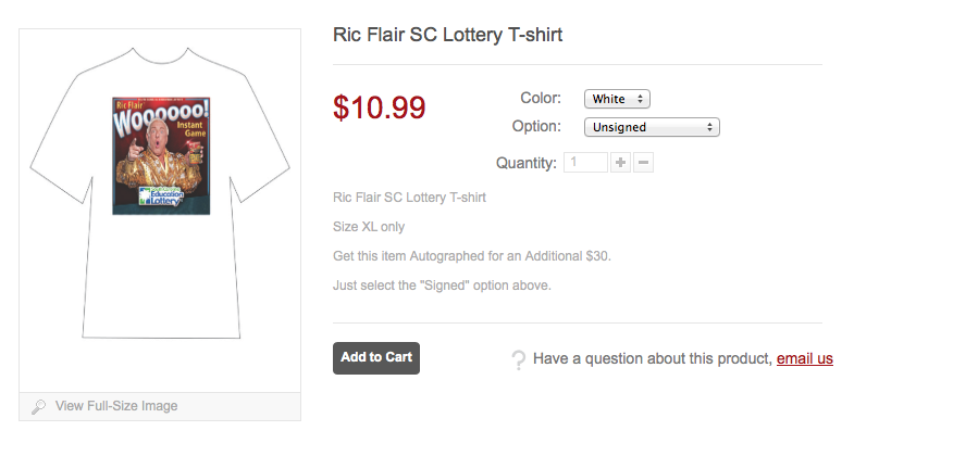 Ric Flair Lottery shirt price description