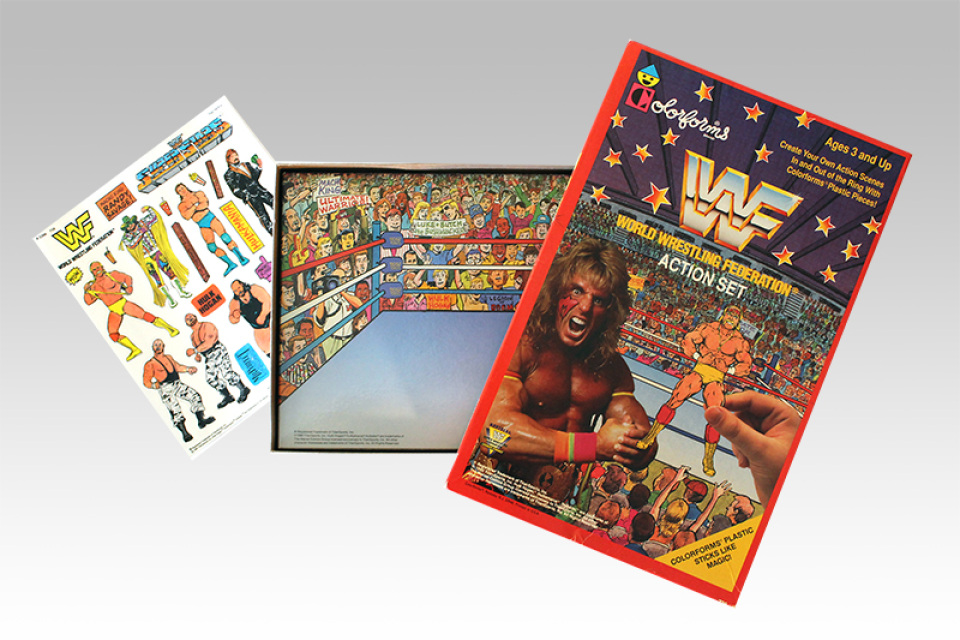 WWF Colorforms Action Set spread out