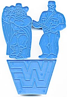 WWF Cookie Cutters Macho Man Randy Savage Big Bossman and WWF Logo