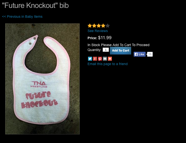 TNA baby bib girls Future Knockout