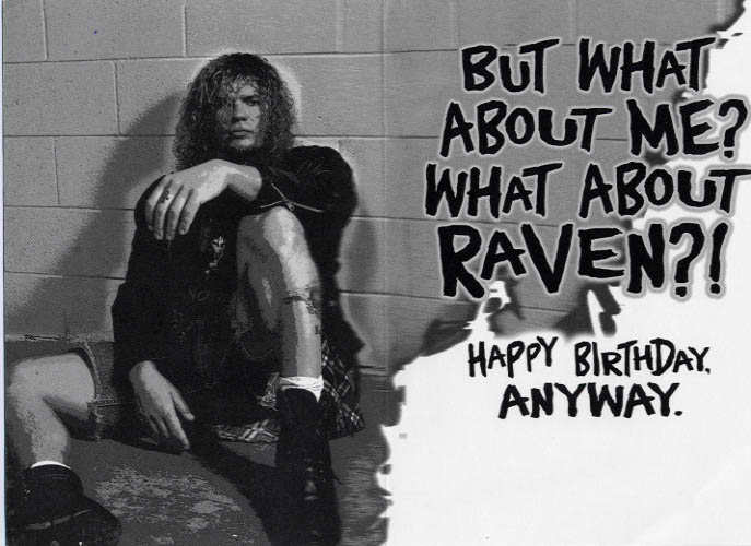 WCW Raven birrthday card back