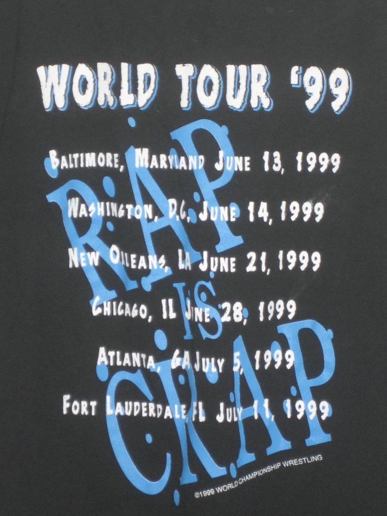 WCW West Texas Rednecks Rap Is Crap World Tour '99 shirt back