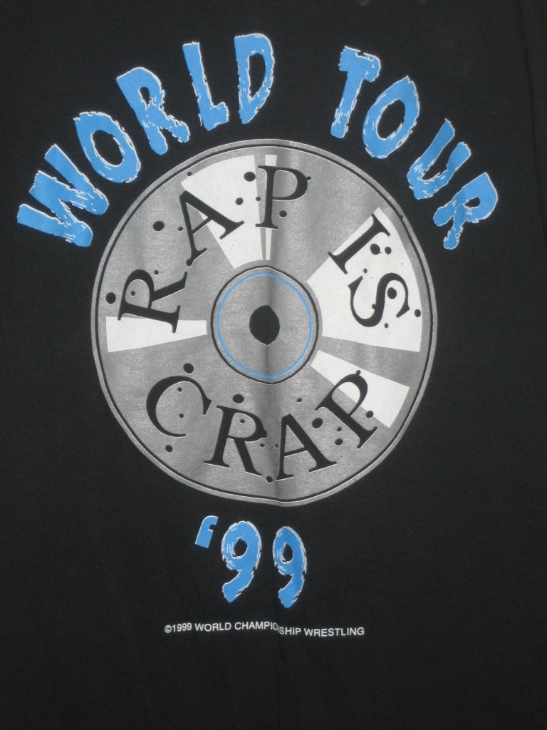 WCW West Texas Rednecks Rap Is Crap World Tour '99 shirt closeup