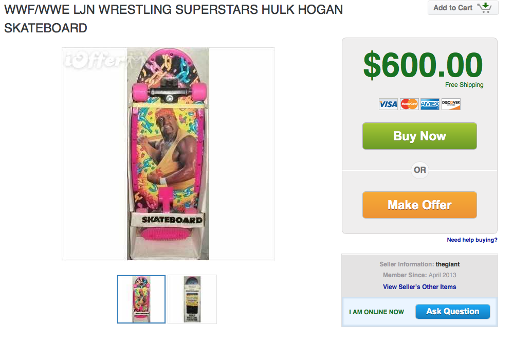 WWF Hulk Hogan skateboard iOffer screenshot