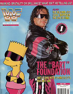 WWF Magazine May 1997 Bret Hart Bart Simpson The Simposons