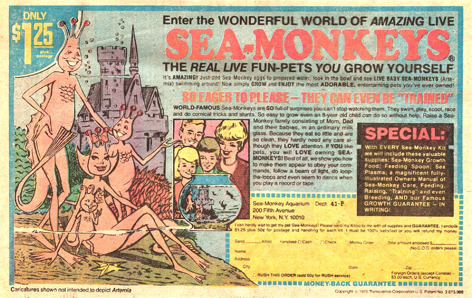 Sea Monkeys comic book ad