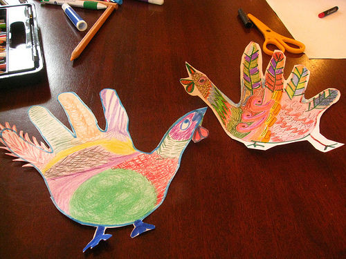 Turkey hand art Thanksgiving