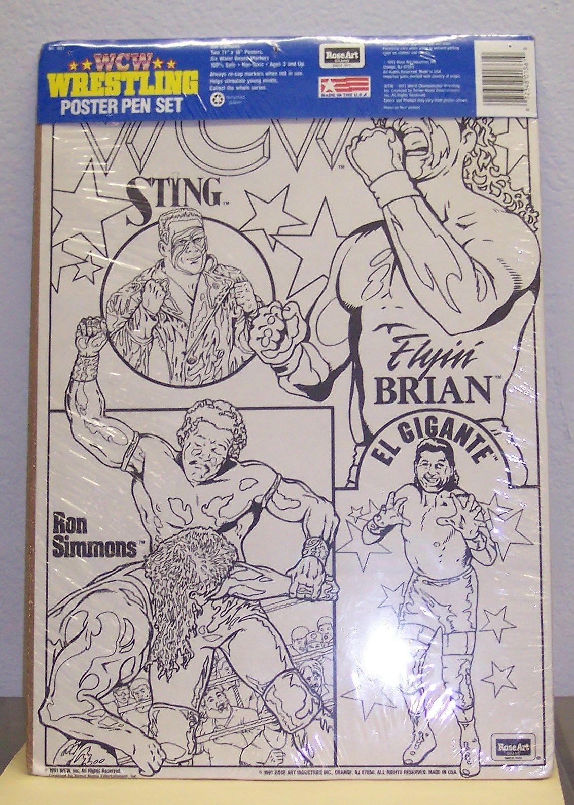 WCW RoseArt Wrestling Poster Pen Set 2