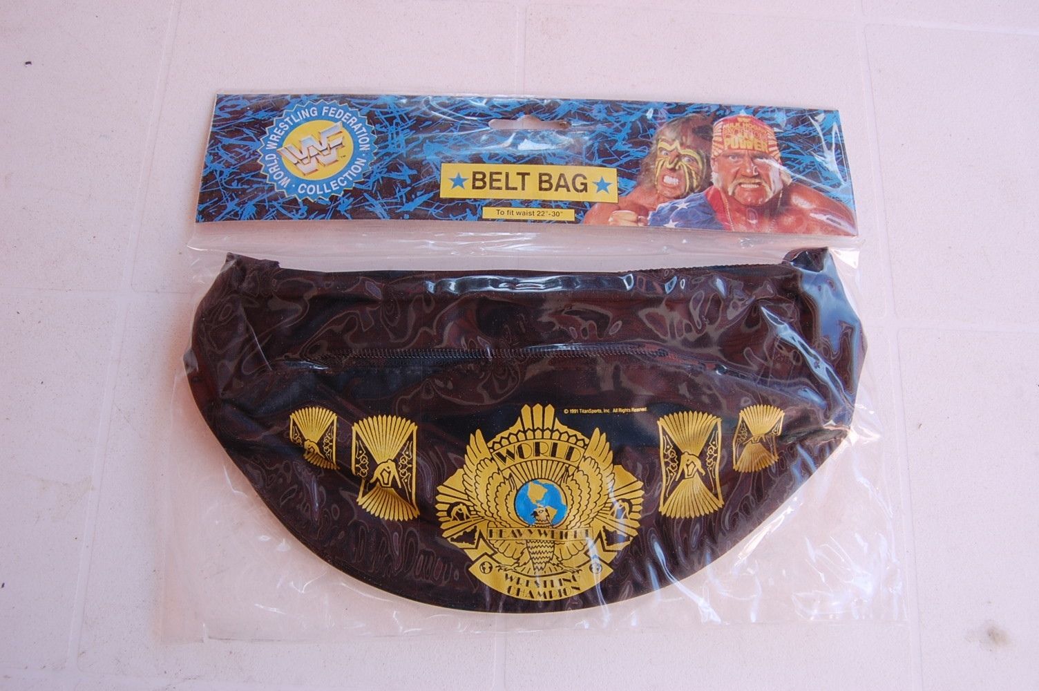 WWF Fanny Pack Hulk Hogan Ultimate Warrior World Championship Belt Bag 2