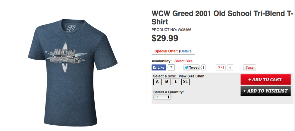 WWE WCW Greed shirt
