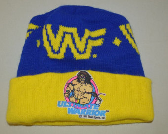 WWF Ultimate Warrior knit cap hat winter