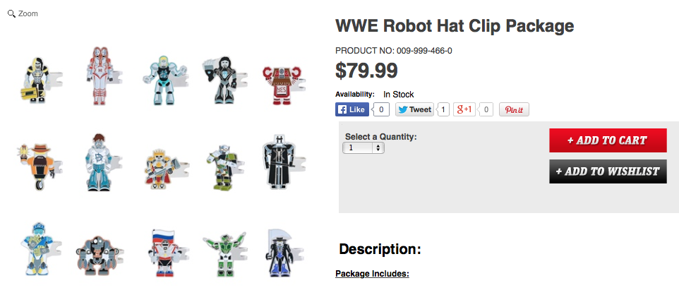 WWE Robot Hat Clips assortment