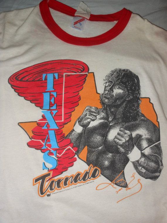 WWF Texas Torando red tornado shirt 2