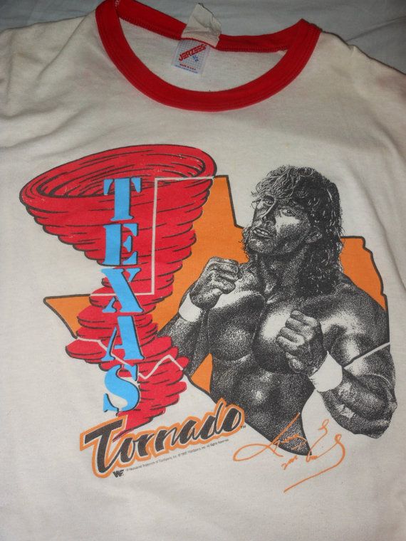 WWF Texas Torando red tornado shirt 2