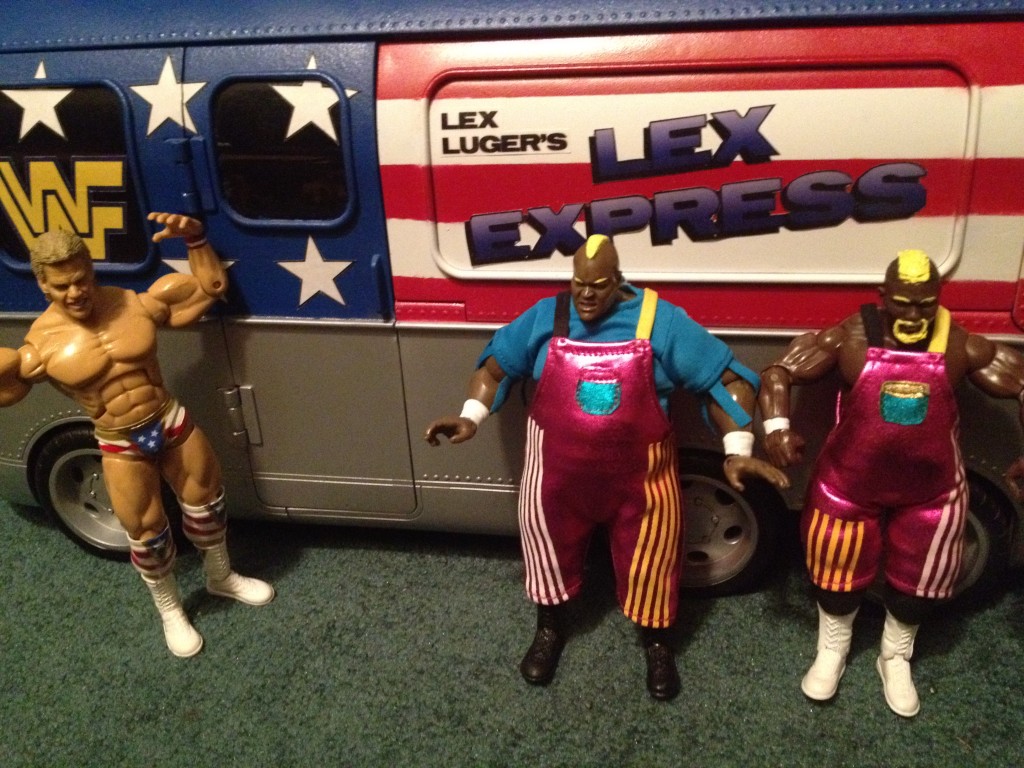 Lex Luger Lex Express bus with Men On A Mission figures custom