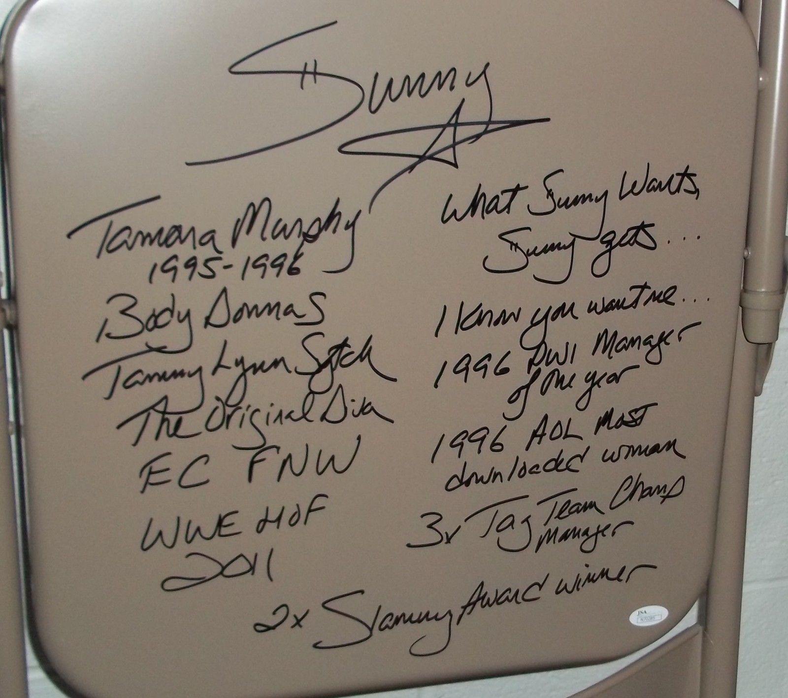 Sunny Tammy Sytch autographed chair 2