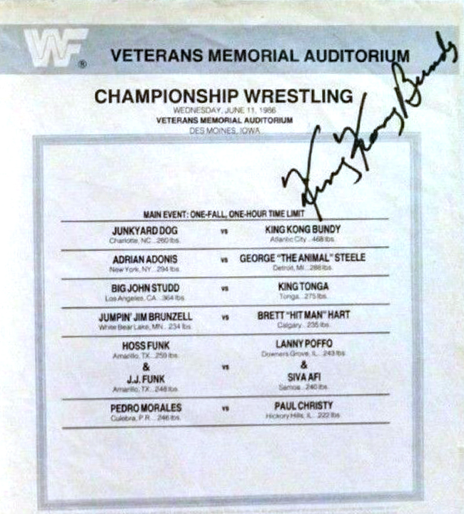 WWF Lineup Sheet Orlando 1/10/93 1993 Program Magazine 209 Shawn