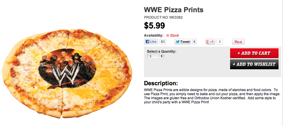 WWE Pizza Prints