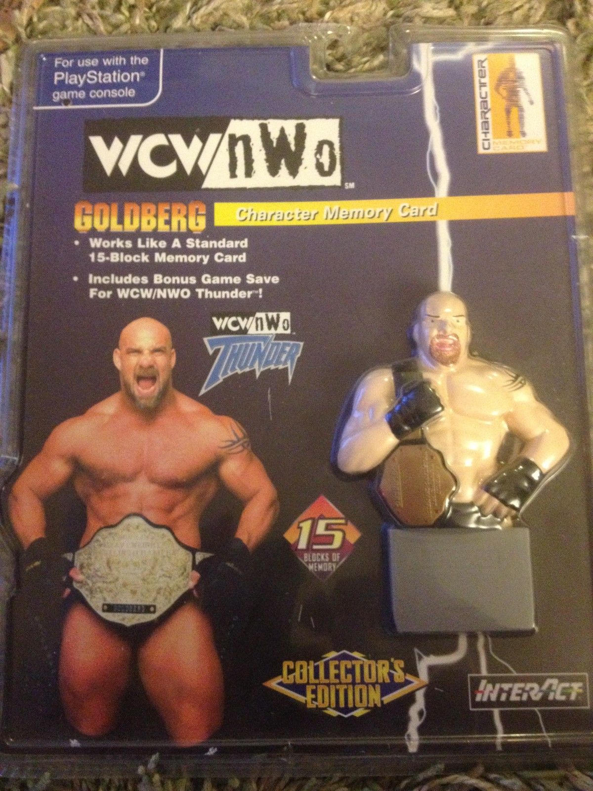 WCW Thunder Bill Goldberg Sony Playstation Memory Card box