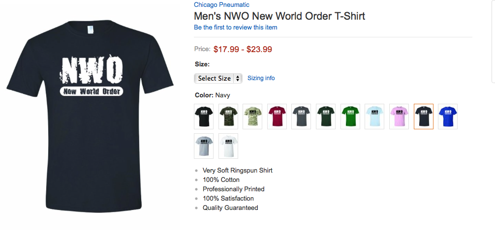 NWO New World Order shirt fake