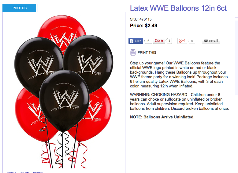 WWE logo balloons