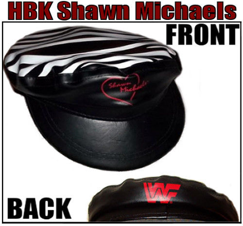 Shawn Michaels zebra stripe heart logo hat