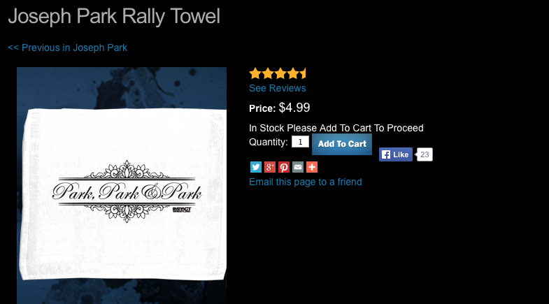TNA Joseph Park rally towel