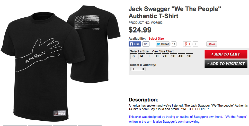 Jack Swagger We The People hand trace shirt
