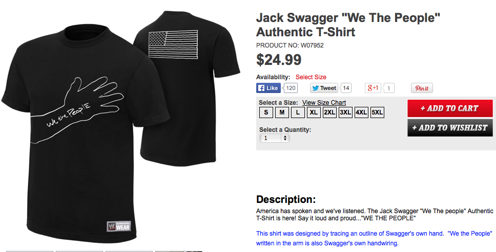 Lame Jack Swagger hand tracing shirt 