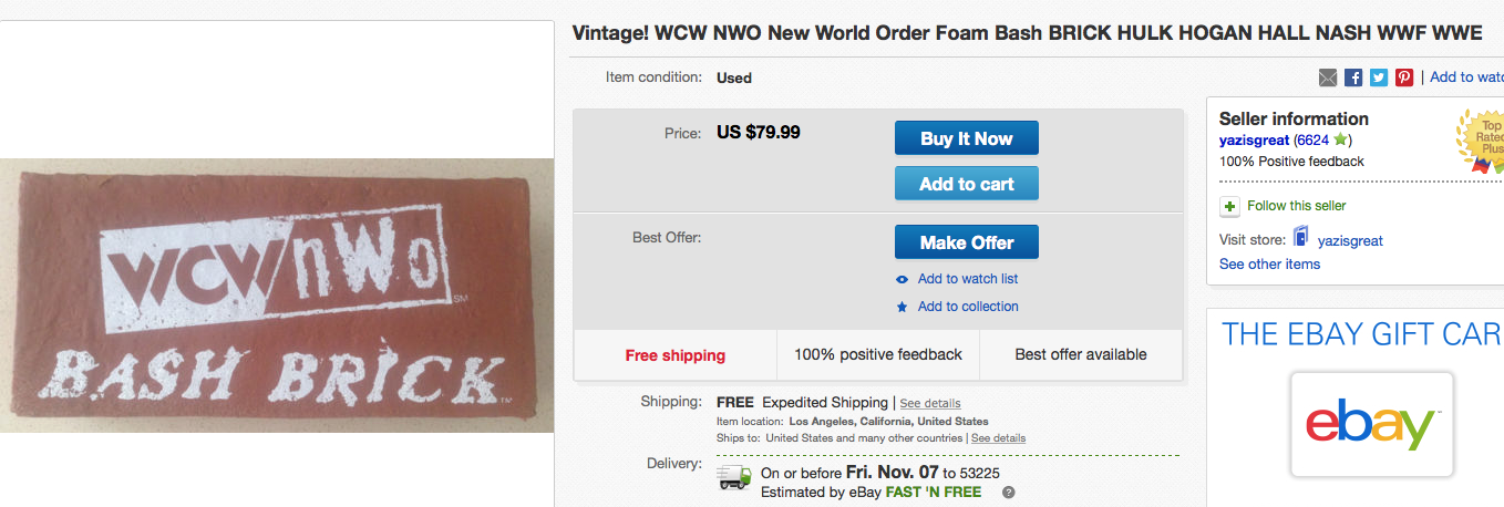 WCW NWO Bash Brick eBay screenshot