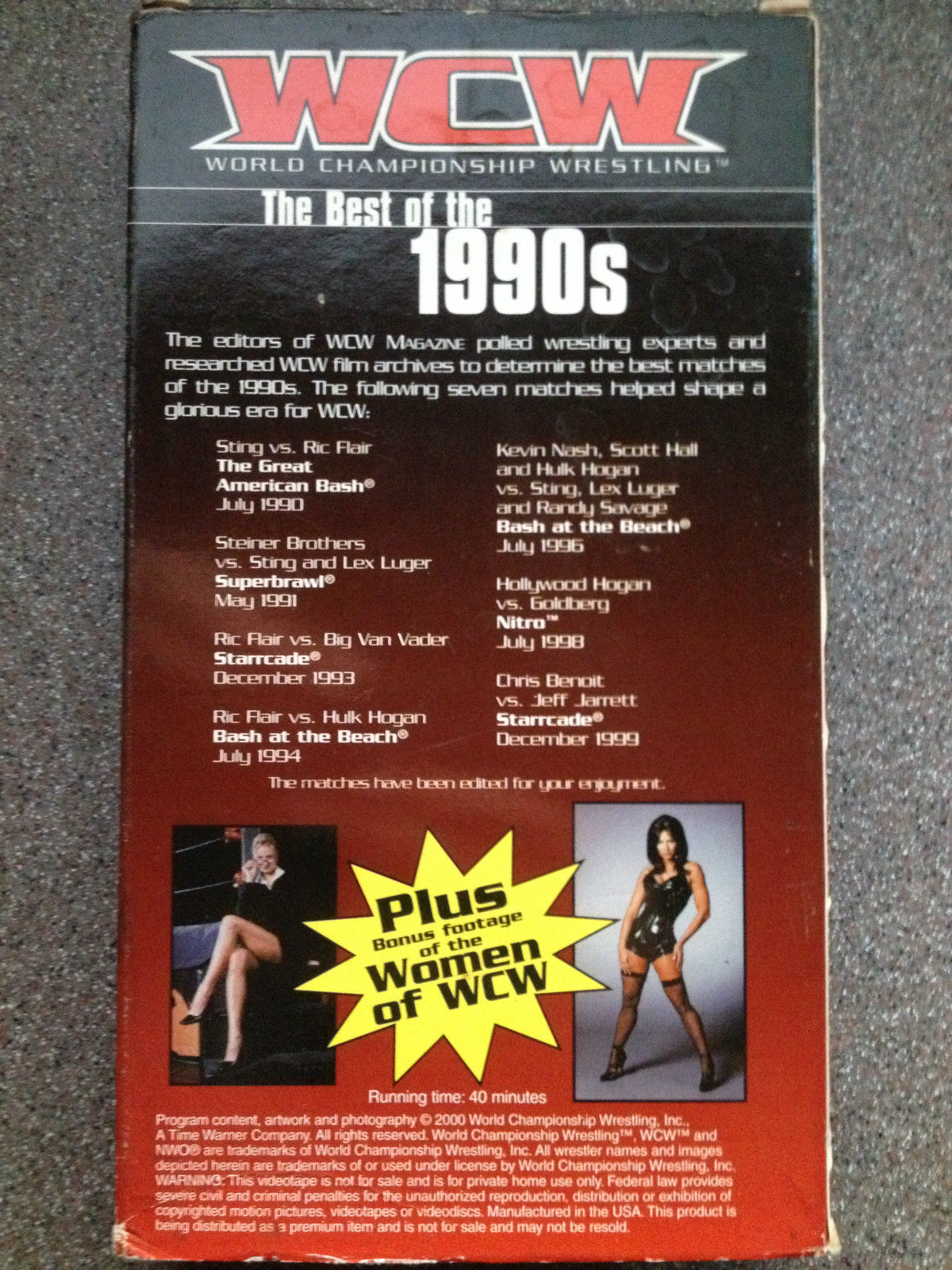 WCW Magazine Presents The Best Of The 1990's VHS video tape 2