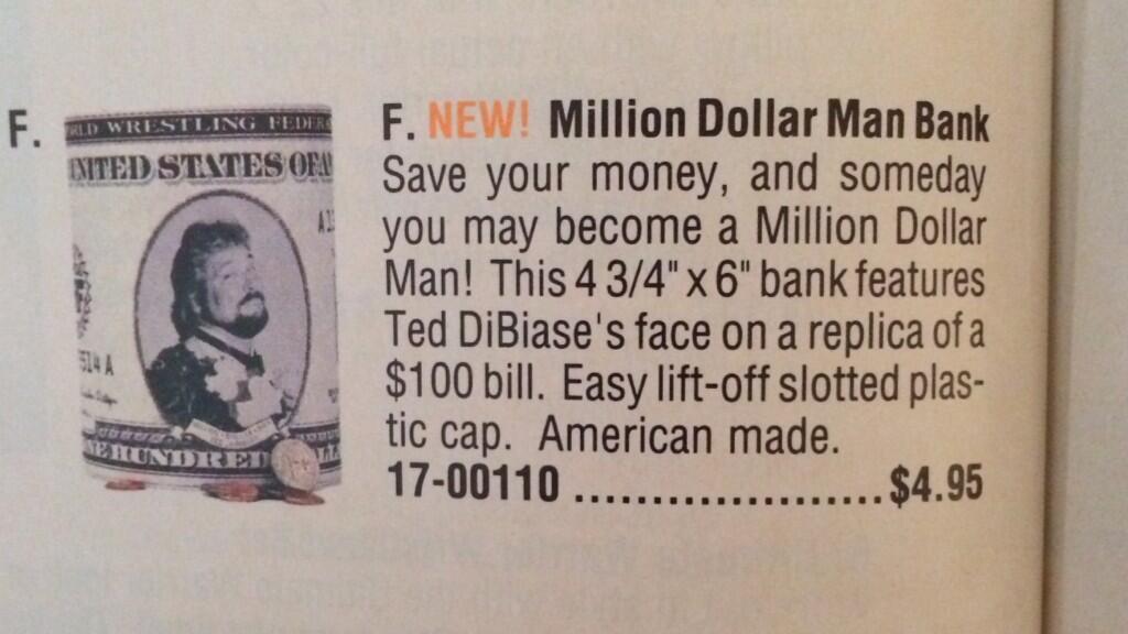 WWF Ted DiBiase bank 1990 Merchandise Catalog