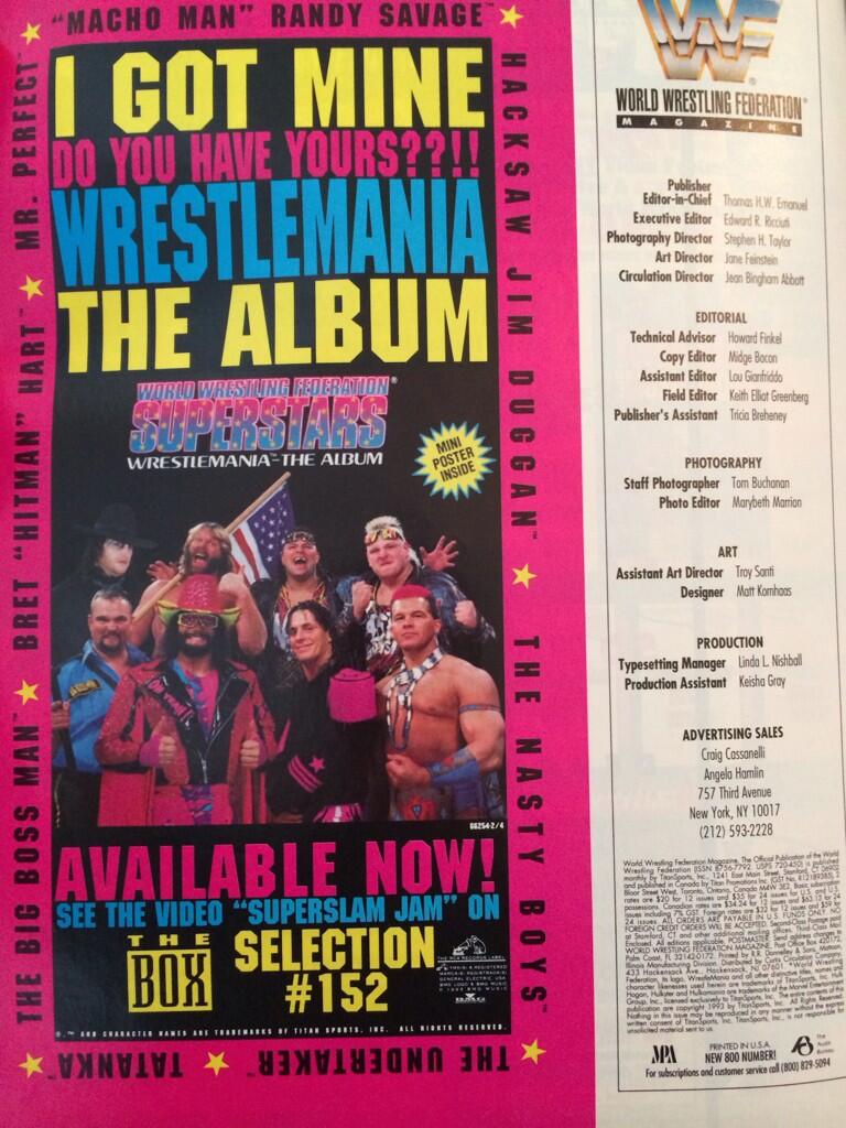 WWF Wrestlemania The Album ad October 1993 WWF Magazine