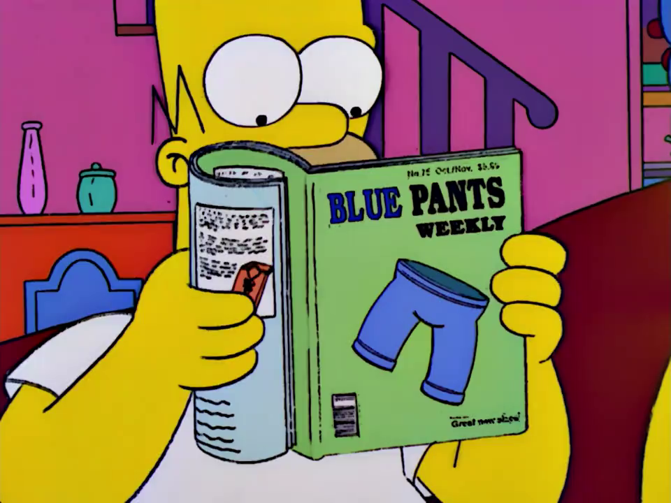 The Simpsons Homer Simpson Blue Pants Weekly magazine