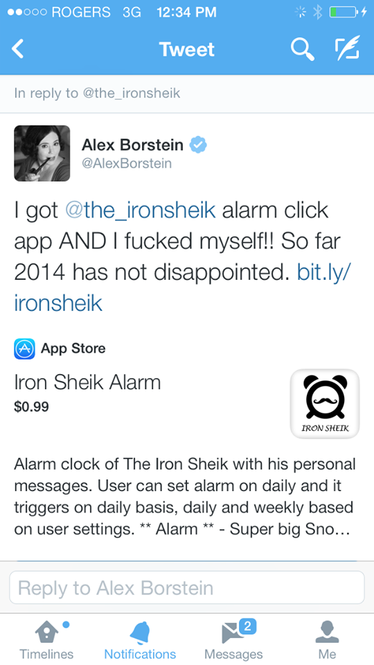 The Iron Sheik alarm clock app 2