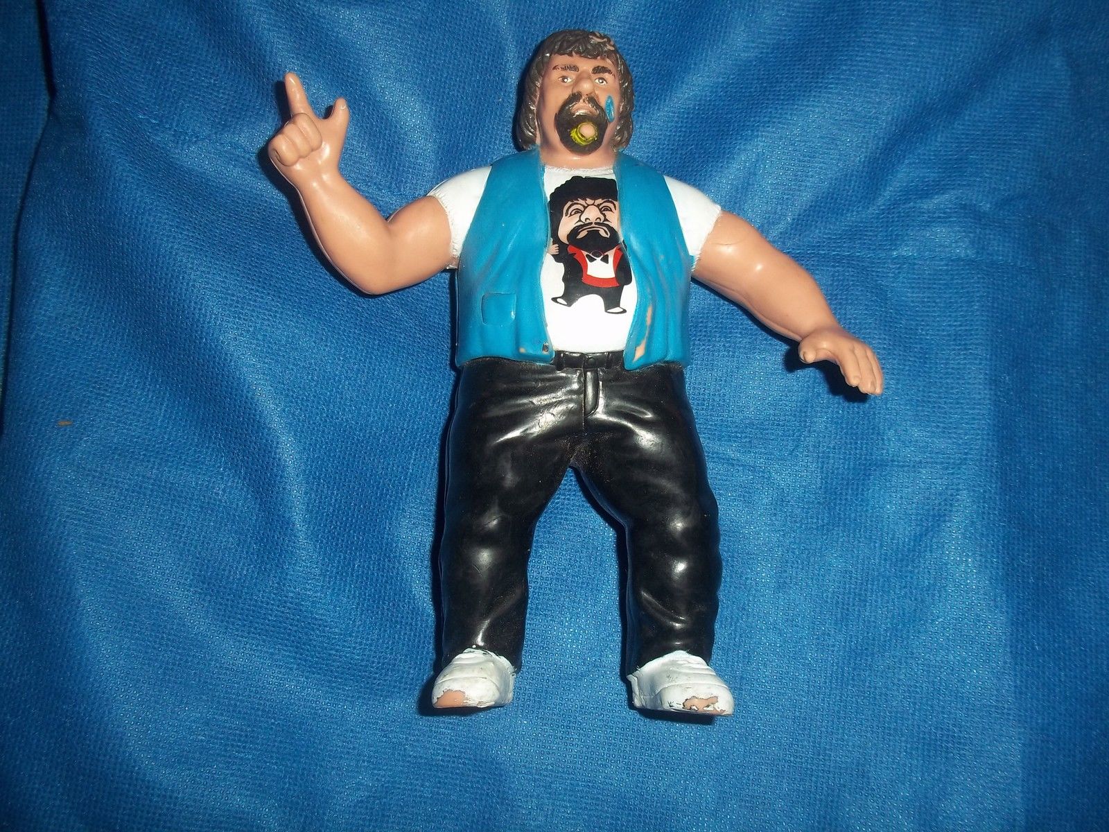 WWF Captain Lou Albano figure wearing caricature shirt