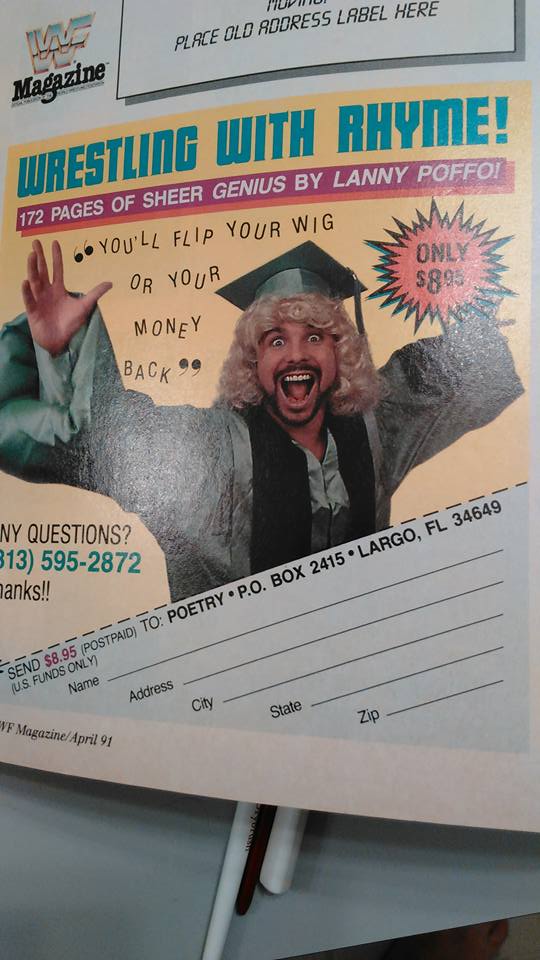 WWF Magazine 1991 Genius Lanny Pofo poetry book offer