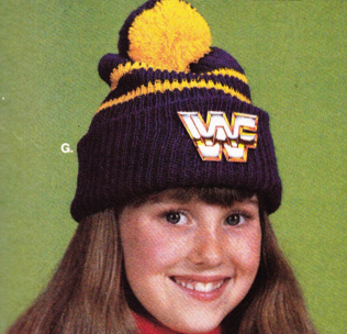 WWF logo knit winter cap hat poofball poof ball